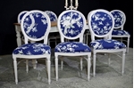 Picture of Large Antique Mahogany top table with 8 Balloon back Chairs