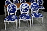 Picture of Large Antique Mahogany top table with 8 Balloon back Chairs