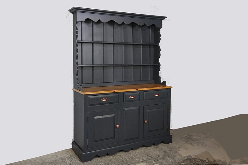 Rustic Pine Dresser Off Black Painted Vintage Antique