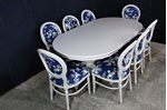 Picture of Large French Style Louis Table with 8 Balloon back Chairs