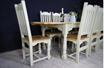 Picture of New Large Rustic Distressed Hardwood Extending Table + Chairs