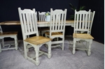 Picture of New Large Rustic Distressed Hardwood Extending Table + Chairs
