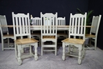 Picture of New Large Rustic Distressed Hardwood Extending Table + Chairs