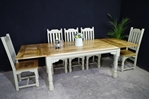 Picture of New Large Rustic Distressed Hardwood Extending Table + Chairs