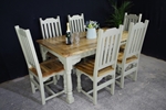 Picture of New Large Rustic Distressed Hardwood Extending Table + Chairs