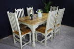 Picture of New Large Rustic Distressed Hardwood Extending Table + Chairs
