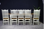 Picture of New Large Rustic Distressed Hardwood Extending Table + Chairs