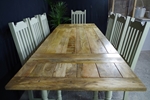 Picture of New Large Rustic Distressed Hardwood Extending Table + Chairs