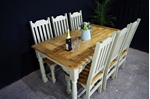 Picture of New Large Rustic Distressed Hardwood Extending Table + Chairs