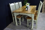 Picture of New Large Rustic Distressed Hardwood Extending Table + Chairs