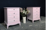 Picture of Pair of Stag 4 Drawer Bedside Tables - Rose Quartz