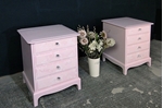 Picture of Pair of Stag 4 Drawer Bedside Tables - Rose Quartz