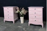 Picture of Pair of Stag 4 Drawer Bedside Tables - Rose Quartz