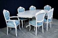 Picture of French Style Pedestal Table + 6 Louis Chairs Laura Ashley Upholstery