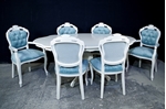Picture of French Style Pedestal Table + 6 Louis Chairs Laura Ashley Upholstery