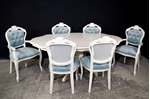 Picture of French Style Pedestal Table + 6 Louis Chairs Laura Ashley Upholstery