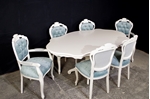 Picture of French Style Pedestal Table + 6 Louis Chairs Laura Ashley Upholstery
