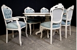Picture of French Style Pedestal Table + 6 Louis Chairs Laura Ashley Upholstery