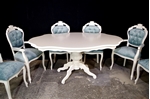 Picture of French Style Pedestal Table + 6 Louis Chairs Laura Ashley Upholstery