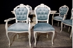 Picture of French Style Pedestal Table + 6 Louis Chairs Laura Ashley Upholstery