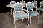 Picture of French Style Pedestal Table + 6 Louis Chairs Laura Ashley Upholstery