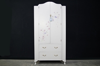 Picture of Petite Vintage Breakfront Wardrobe with Flower Art