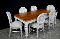 Picture of Large Antique Mahogany top table with 6 Balloon back Chairs