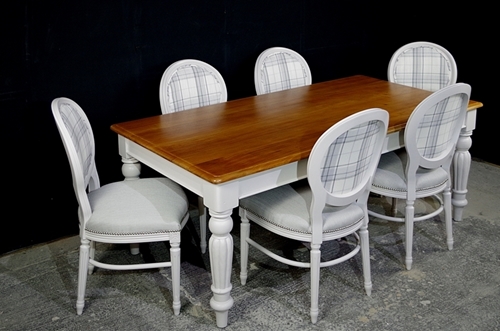 Picture of Large Antique Mahogany top table with 6 Balloon back Chairs