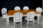 Picture of Large Antique Mahogany top table with 6 Balloon back Chairs