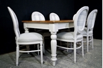 Picture of Large Antique Mahogany top table with 6 Balloon back Chairs