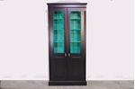 Picture of Pine Display/ Bookcase/Crockery Cabinet in Jet Black + Jade Jewel
