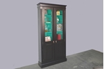 Picture of Pine Display/ Bookcase/Crockery Cabinet in Jet Black + Jade Jewel