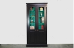 Picture of Pine Display/ Bookcase/Crockery Cabinet in Jet Black + Jade Jewel