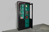 Picture of Pine Display/ Bookcase/Crockery Cabinet in Jet Black + Jade Jewel