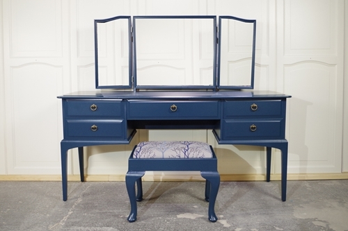 Picture of Stag Minstrel Dressing Table with Stool in Hague Blue