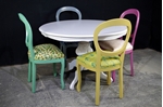 Picture of Round Italian Pedestal Table + 4 Harlequin Peacock chairs