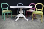 Picture of Round Italian Pedestal Table + 4 Harlequin Peacock chairs