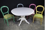 Picture of Round Italian Pedestal Table + 4 Harlequin Peacock chairs