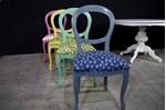 Picture of Round Italian Pedestal Table + 4 Harlequin Peacock chairs