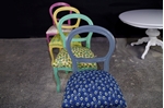Picture of Round Italian Pedestal Table + 4 Harlequin Peacock chairs