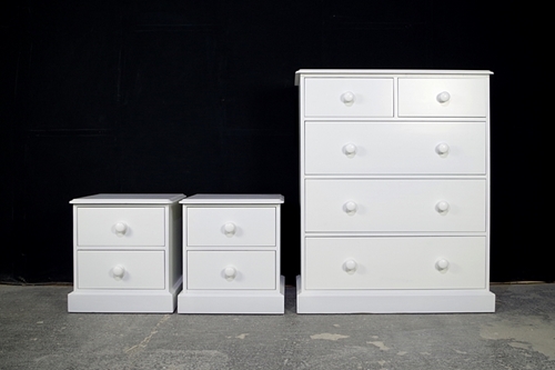 Picture of Large 5 drawer Pine Chest with matching Bedsides