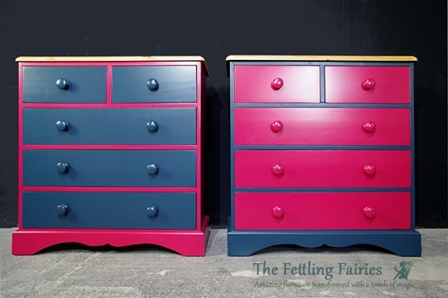 Picture of A Pair of Pine 5 Drawer Chests