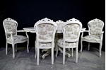 Picture of French Style Dining Set - Toile de Jouy Upholstery