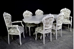 Picture of French Style Dining Set - Toile de Jouy Upholstery