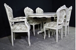 Picture of French Style Dining Set - Toile de Jouy Upholstery