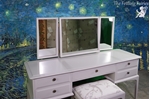 Picture of Stag Minstrel Dressing Table with Stool in Pavilion Gray