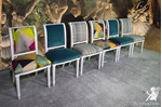 Picture of Set of Upholstered Dining Chairs in mixed luxury designer fabrics 