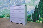 Picture of Antique Pine 5 Drawer Chest in Lulworth Blue