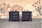Picture of Pair of Stag Bedside Tables in Off Black