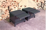 Picture of Pair of Stag Bedside Tables in Off Black